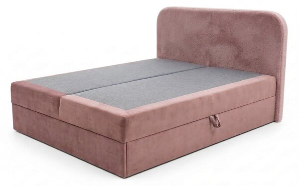 Oblazinjena postelja boxspring FORENA 160x200 cm staroroseča Vzmetnica: Vzmetnica Bonell