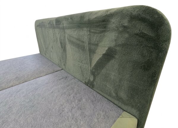 Obložena postelja boxspring FORENA 140x200 cm temno zelena Vzmetnica: Vzmetnica Bonell