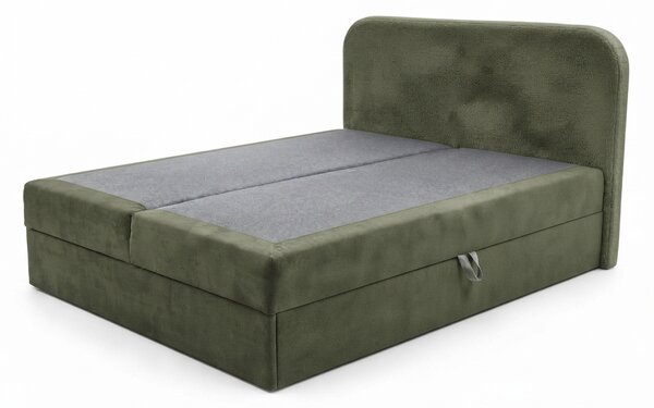 Obložena postelja boxspring FORENA 140x200 cm temno zelena Vzmetnica: Vzmetnica Bonell