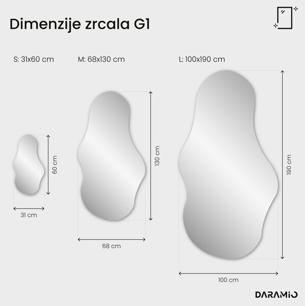 Netipično ogledalo z LED osvetlitvijo G1