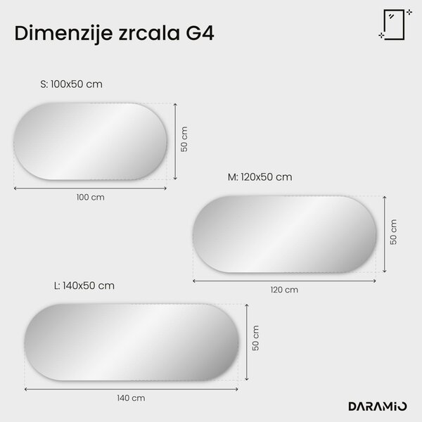 Netipično ogledalo z LED osvetlitvijo G4