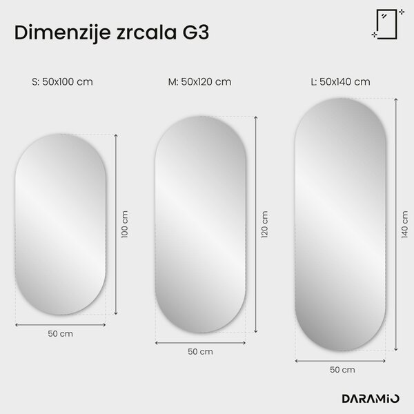 Netipično ogledalo z LED osvetlitvijo G3