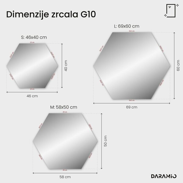 Netipično ogledalo z LED osvetlitvijo G10