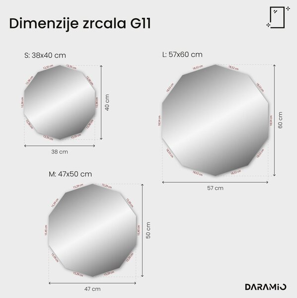 Netipično ogledalo z LED osvetlitvijo G11