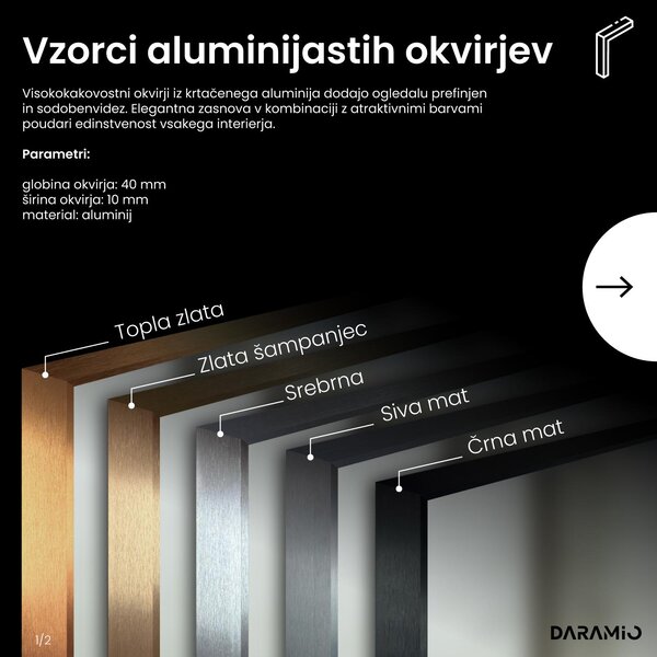 Okroglo kopalniško ogledalo z LED osvetlitvijo E1