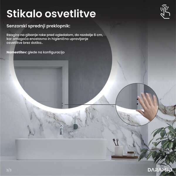Okroglo kopalniško ogledalo z LED osvetlitvijo E1