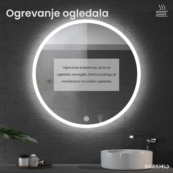 Okroglo kopalniško ogledalo z LED osvetlitvijo E1