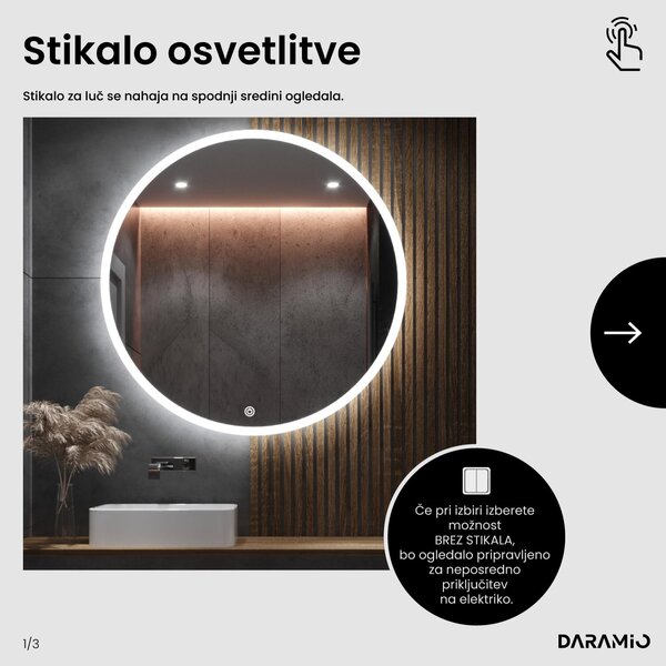 Okroglo kopalniško ogledalo z LED osvetlitvijo E1