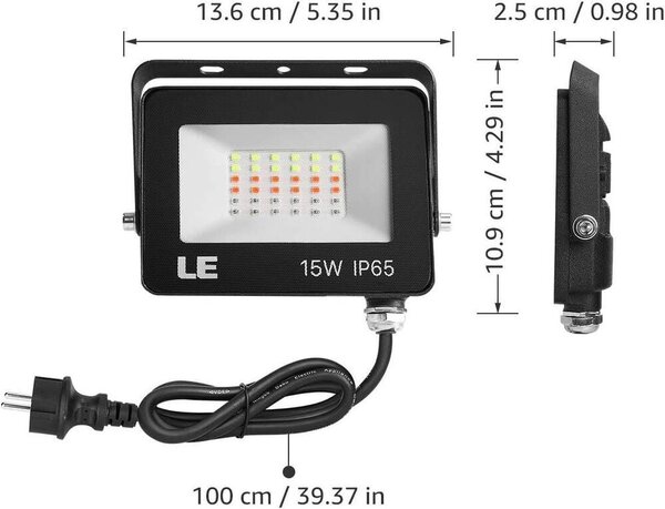 2x Zunanji LED reflektor RGB z daljincem 15W IP65