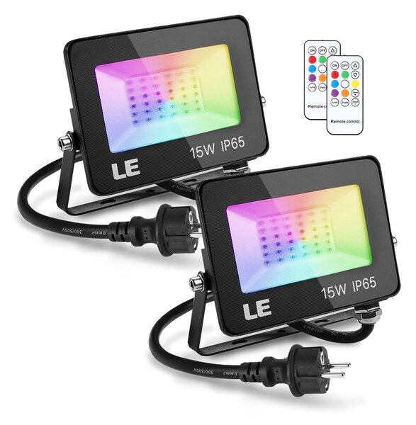 2x Zunanji LED reflektor RGB z daljincem 15W IP65