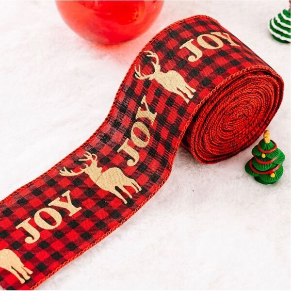 Božični trak JOY 5 cm x 5 m, rdeč