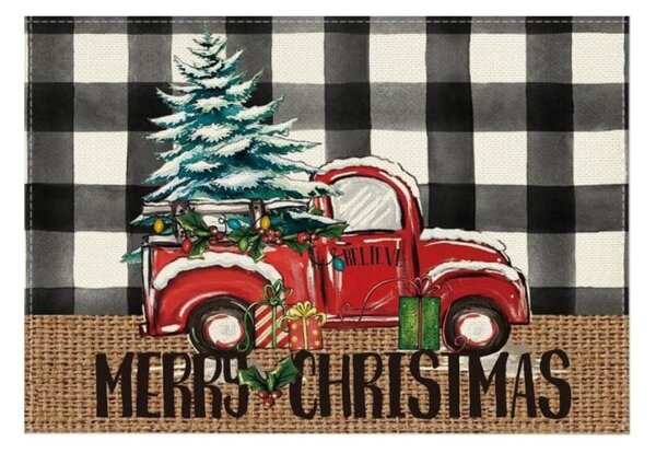 Božični podstavek za mizo MERRY CHRISTMAS 30x45 cm, bel