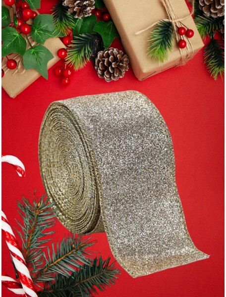 Božični trak FESTIVE 5 cm x 2 m, zlato-srebrna