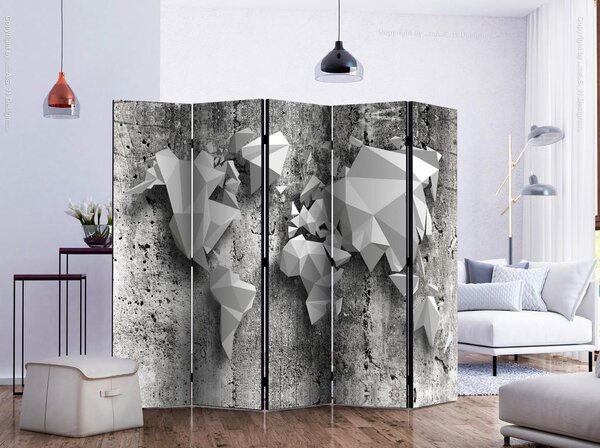 Artgeist Paravan Origami World Map, 5-Delni, Dvostranski