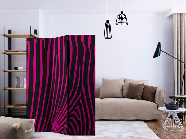 Artgeist Paravan Zebra Pattern Pink, 3-Delni, Dvostranski