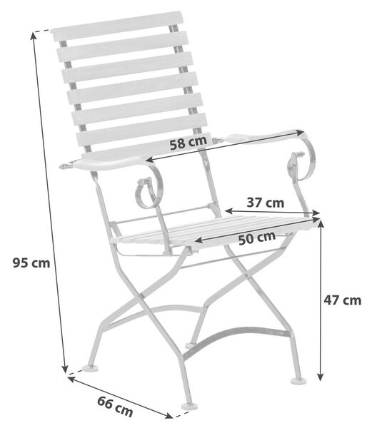 Gardenson Vrtni Stol Schlossgarten, Masivno, Visok Naslon