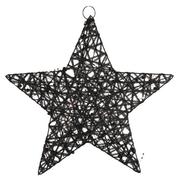 Božična dekoracija zvezda STARIELLE z LED osvetlitvijo 30 cm, črna