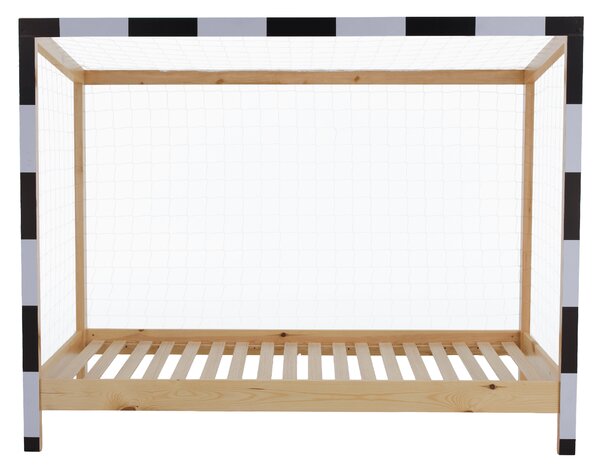 KONDELA Montessori postelja, naravna/bela/črna, 90x200, FUTAL