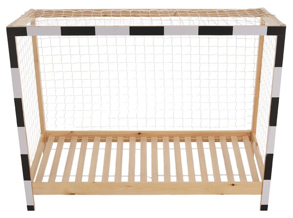 KONDELA Montessori postelja, naravna/bela/črna, 90x200, FUTAL