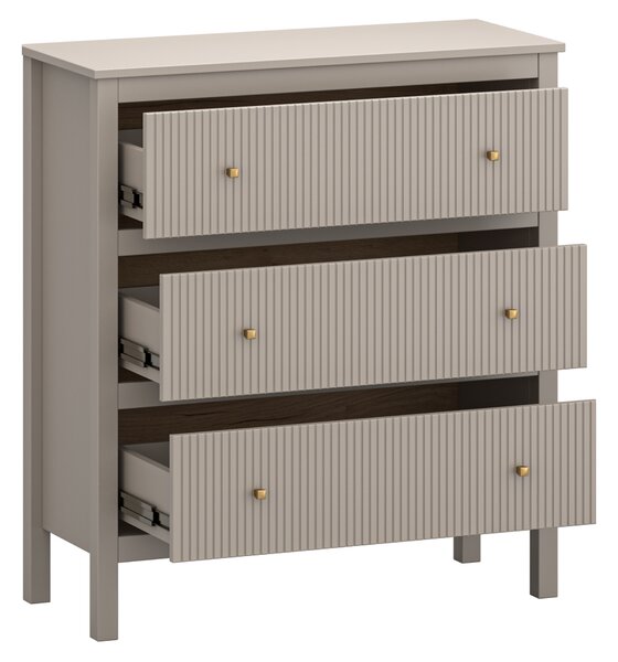 KONDELA Komoda, sivo-rjava Taupe/hrast craft zlat, KLIO 3S