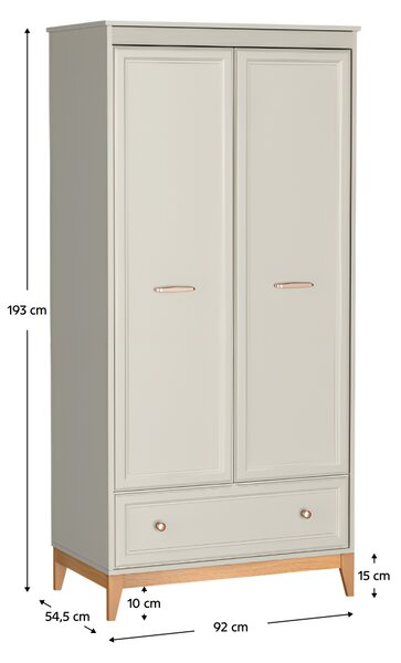 KONDELA Omara, cashmere krem/hrast, VENDY W-10