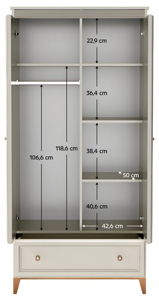 KONDELA Omara, cashmere krem/hrast, VENDY W-10