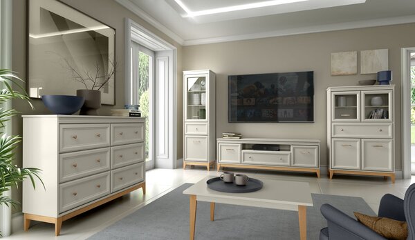 KONDELA Omara, cashmere krem/hrast, VENDY W-10