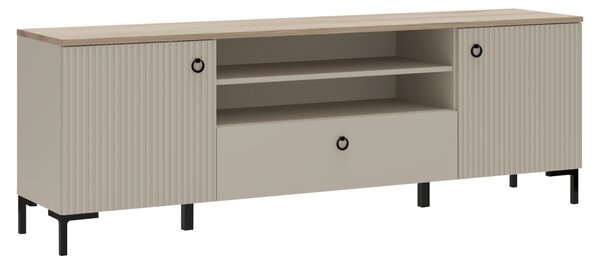 KONDELA TV omarica, sivo-rjava Taupe/hrast silverjack, DOMCA 2D1S