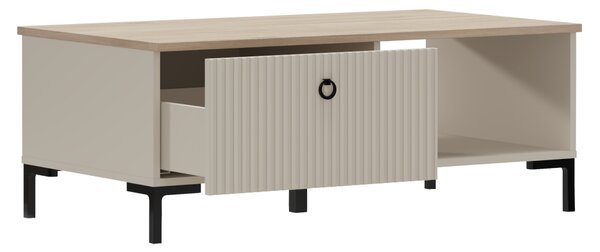 KONDELA Klubska mizica, sivo-rjava Taupe/hrast silverjack, DOMCA 1S
