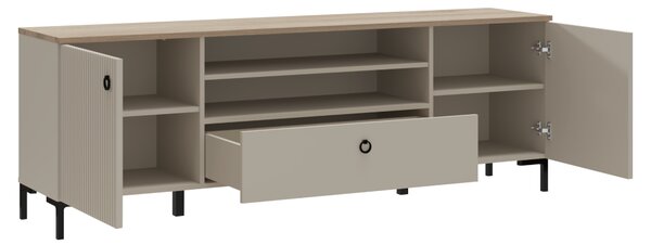 KONDELA TV omarica, sivo-rjava Taupe/hrast silverjack, DOMCA 2D1S