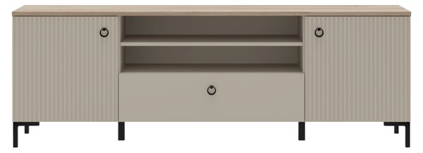 KONDELA TV omarica, sivo-rjava Taupe/hrast silverjack, DOMCA 2D1S