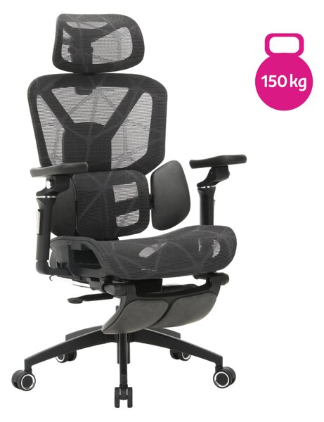 KONDELA Pisarniški stol, temno siva/črna, nosilnost 150 kg, VILMER