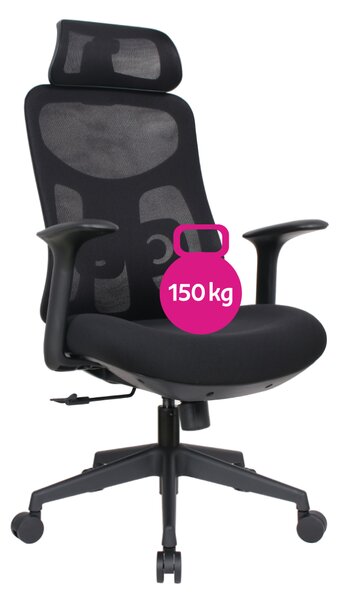 KONDELA Pisarniški stol, črna, nosilnost 150 kg, SULIVAN