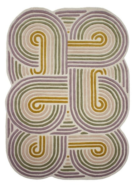 Zelena ročno tkana volnena preproga 160x230 cm Spiral Shaped – Flair Rugs
