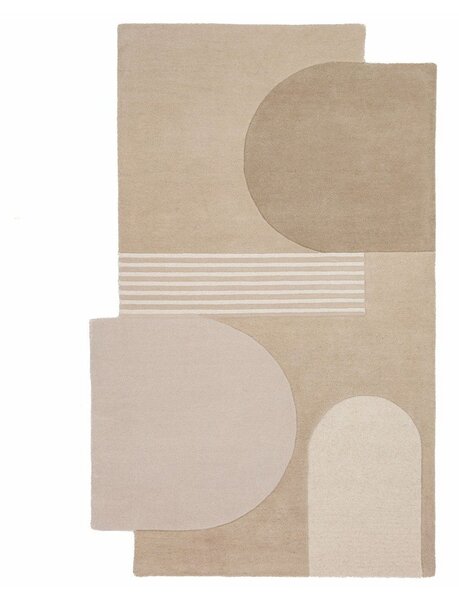 Ročno tkana volnena preproga v naravni barvi 120x180 cm Lozenge – Flair Rugs