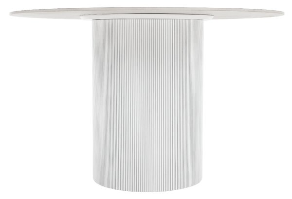 KONDELA Jedilna miza, bel marmor/MDF, premer 120 cm, MAHIR TYP 1