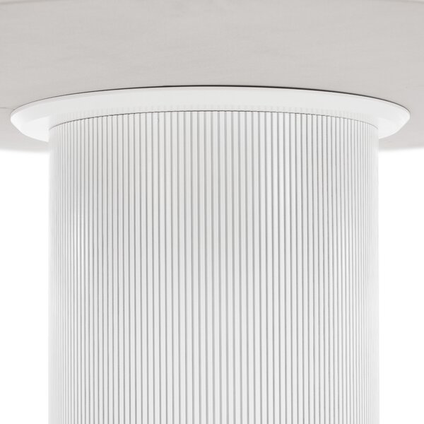 KONDELA Jedilna miza, bel marmor/MDF, premer 120 cm, MAHIR TYP 1