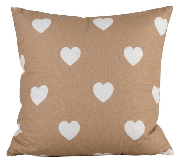 Prevleka za vzglavnik iz mikrovlaken CARAMHEART 45x45 cm, rjava