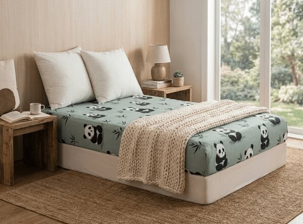 Rjuha iz mikrovlaken PANDA RELAX mentolna 90x200 cm