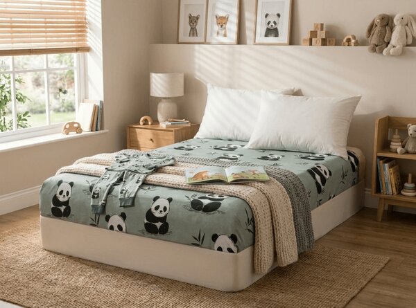 Rjuha iz mikrovlaken PANDA RELAX mentolna 90x200 cm