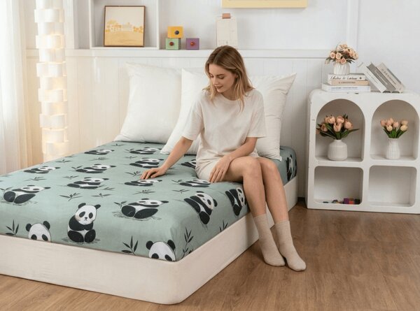Rjuha iz mikrovlaken PANDA RELAX mentolna 90x200 cm