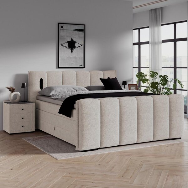 Luca Bessoni Postelja Boxspring Elysia, Bež, 200x220