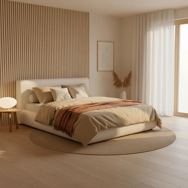 Bessagi Home Oblazinjena Postelja Flora, Krem Barve, 180x200