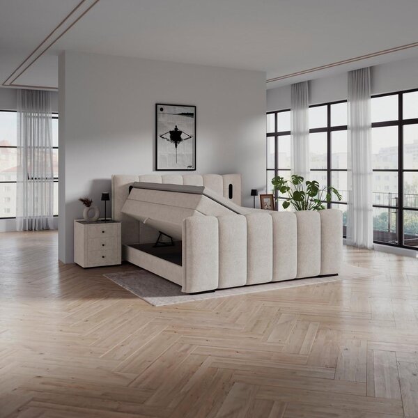 Luca Bessoni Postelja Boxspring Elysia, Bež, 200x220