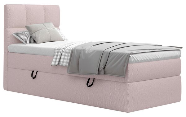 POSTELJA Z VZMETNICO 90 cm x 200 cm , les, tekstil, leseni material svetlo roza