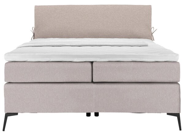 POSTELJA BOXSPRING 120 cm x 200 cm , tekstil svetlo siva, bež