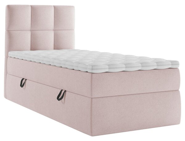 POSTELJA Z VZMETNICO 90 cm x 200 cm , les, tekstil, leseni material svetlo roza