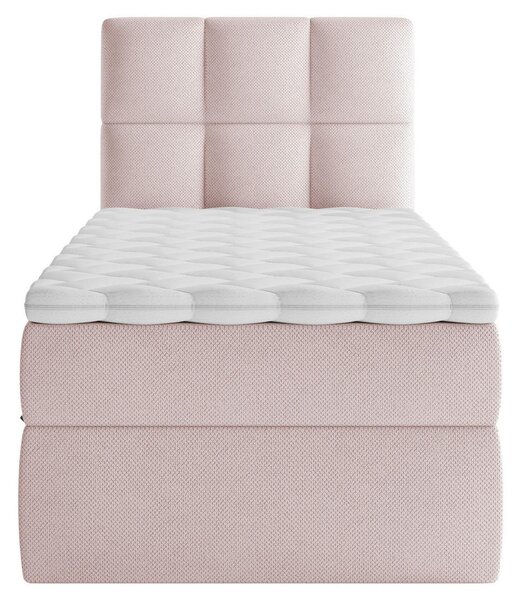 POSTELJA Z VZMETNICO 90 cm x 200 cm , les, tekstil, leseni material svetlo roza