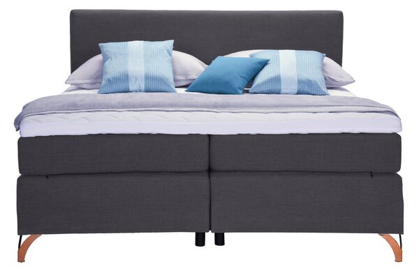 BOXSPRING POSTELJA 140 cm x 200 cm , tekstil antracit