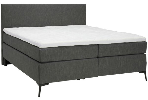 POSTELJA BOXSPRING 140 cm x 200 cm , tekstil antracit, črna
